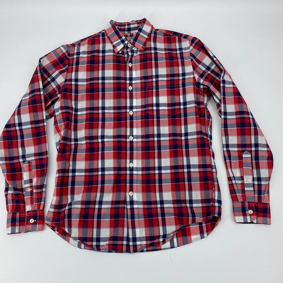 J CREW Factory Lightweight Plaid Long Sleeve Button-Up Shirt - Picture 1 of 6